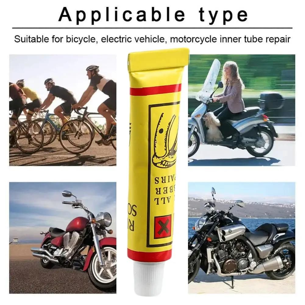 Colla per riparazione pneumatici Tubo in gomma di cemento Patch sigillante per puntura Kit adesivo liquido Bicicletta Moto Auto Pneumatico Correzione di emergenza
