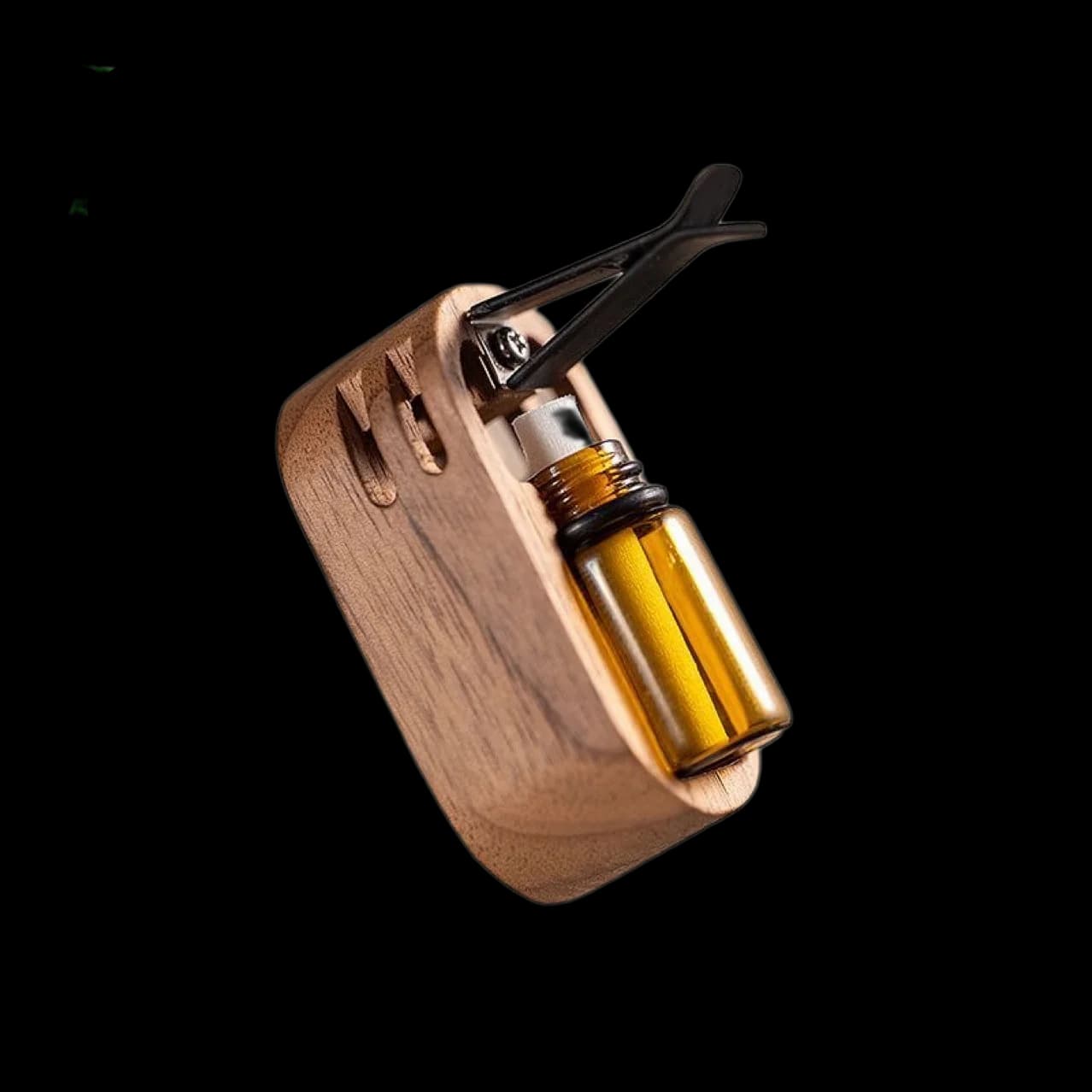 Engraved Wooden Car Air Vent Diffuser Long-Lasting Essential Oil Car Fragrance Ornament Walnut Car Aroma Essential Oil Diffuser