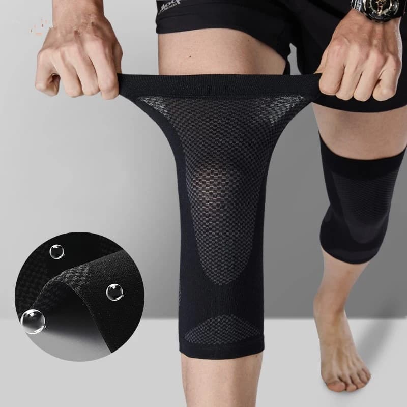 Ginocchiera elastica ultra sottile estiva traspirante supporto per ginocchio nero sport fitness corsa ginocchiere da basket per uomo donna