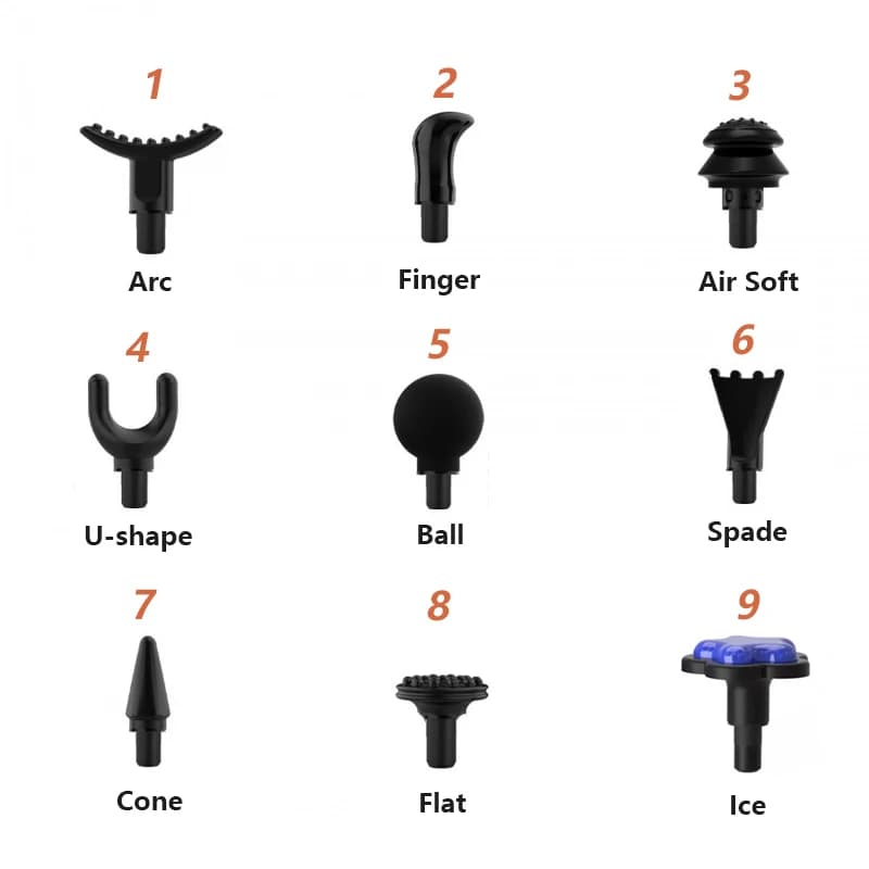 Massage head with mini 12 mm band gun, universal type