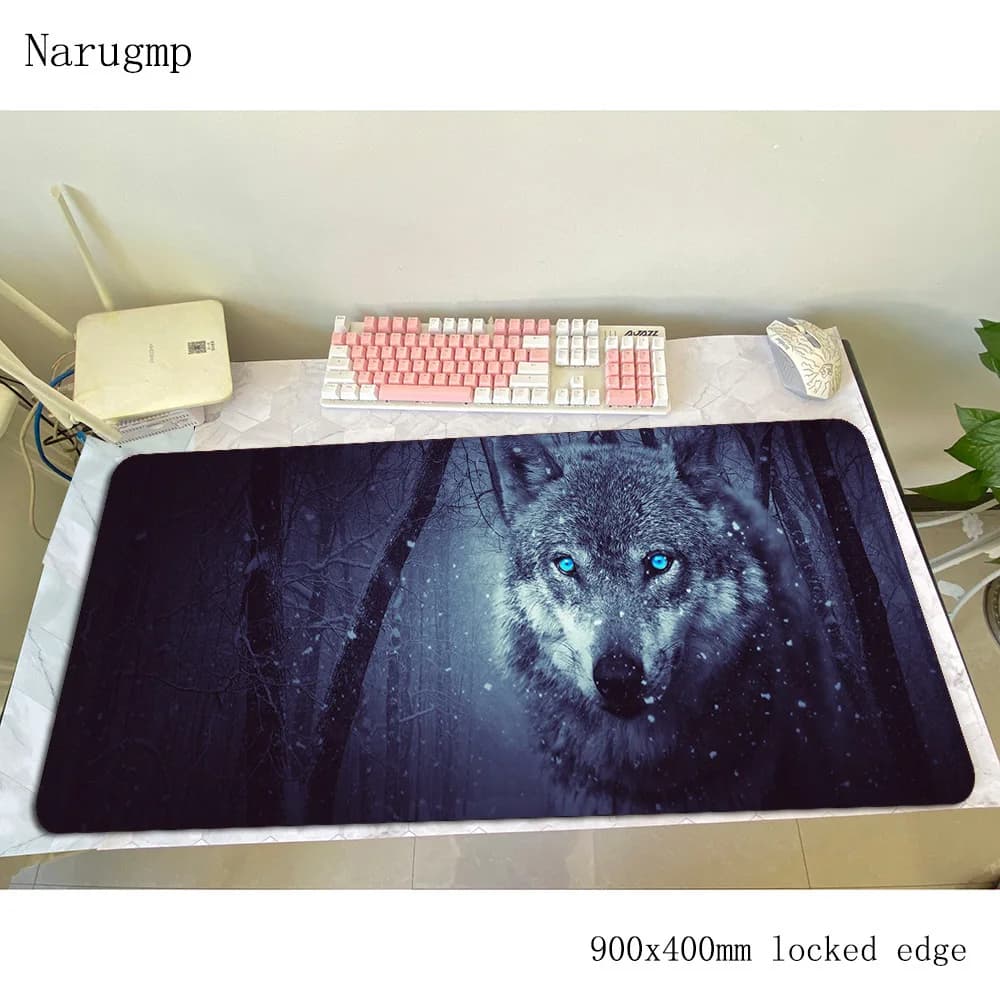 wolf mouse pad gamer 90x40cm gaming mousepad cool new notbook desk mat HD pattern padmouse games pc gamer mats gamepad