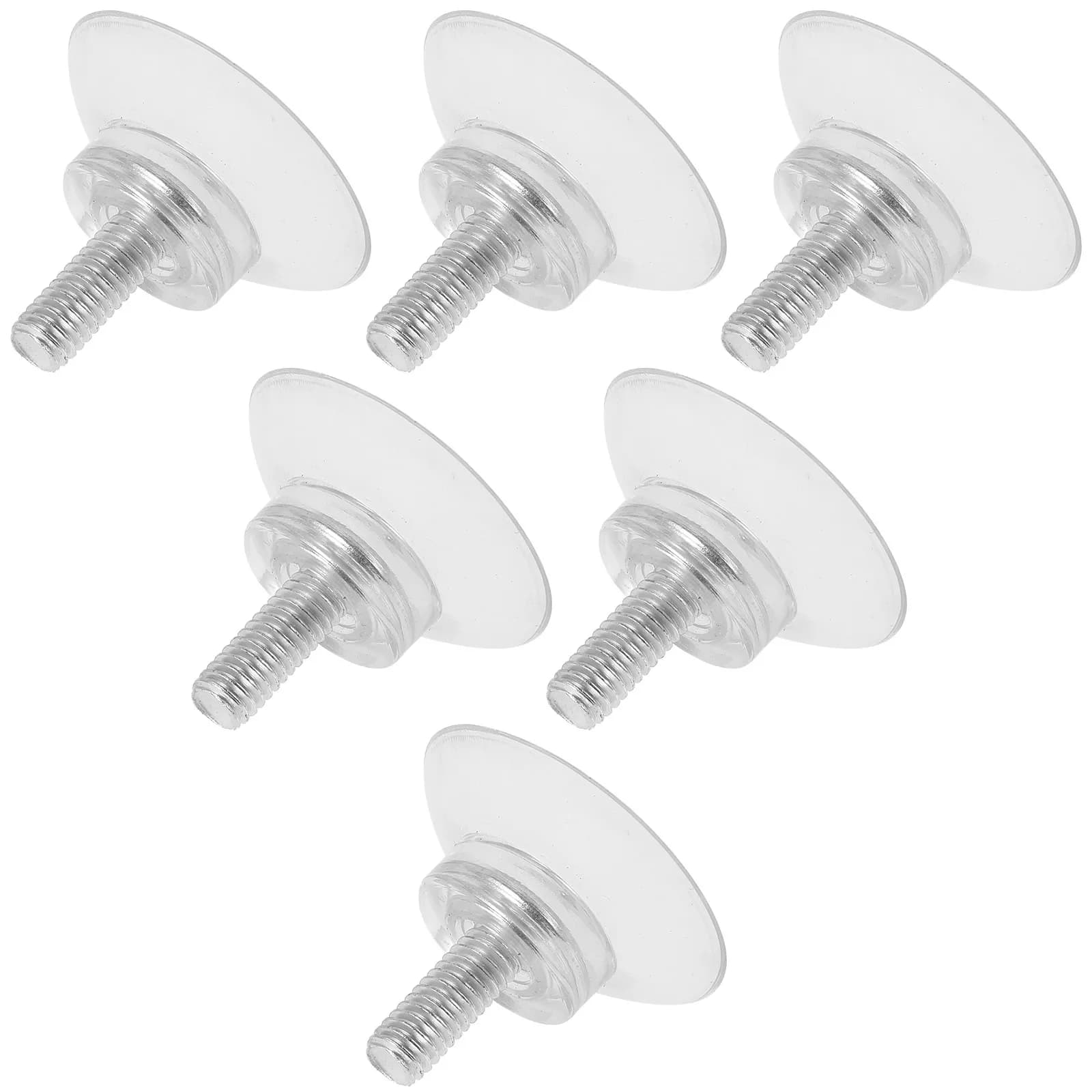 6 Pezzi Ventose in PVC Resistenti Trasparenti per Vetri, Ganci per Tende Doccia, Supporti per Parasole Finestre, Viti M6