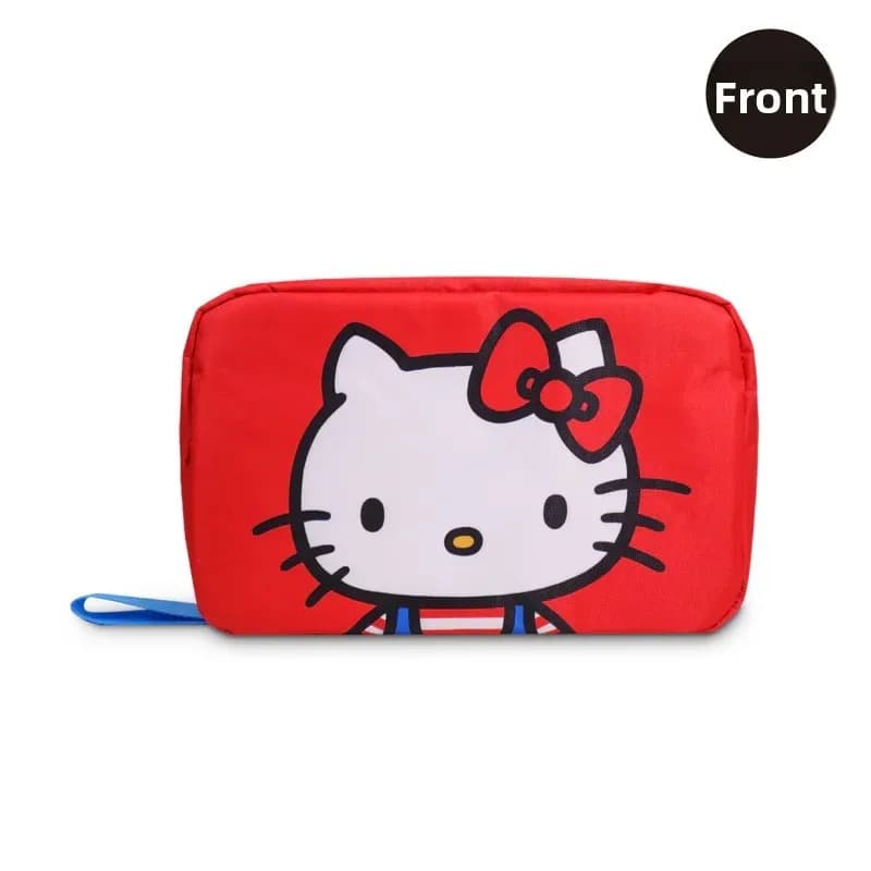 Borse estive Sanrio, borsa pieghevole per il trucco, borsa da viaggio e per il lavaggio, borsa portaoggetti multifunzionale da appendere