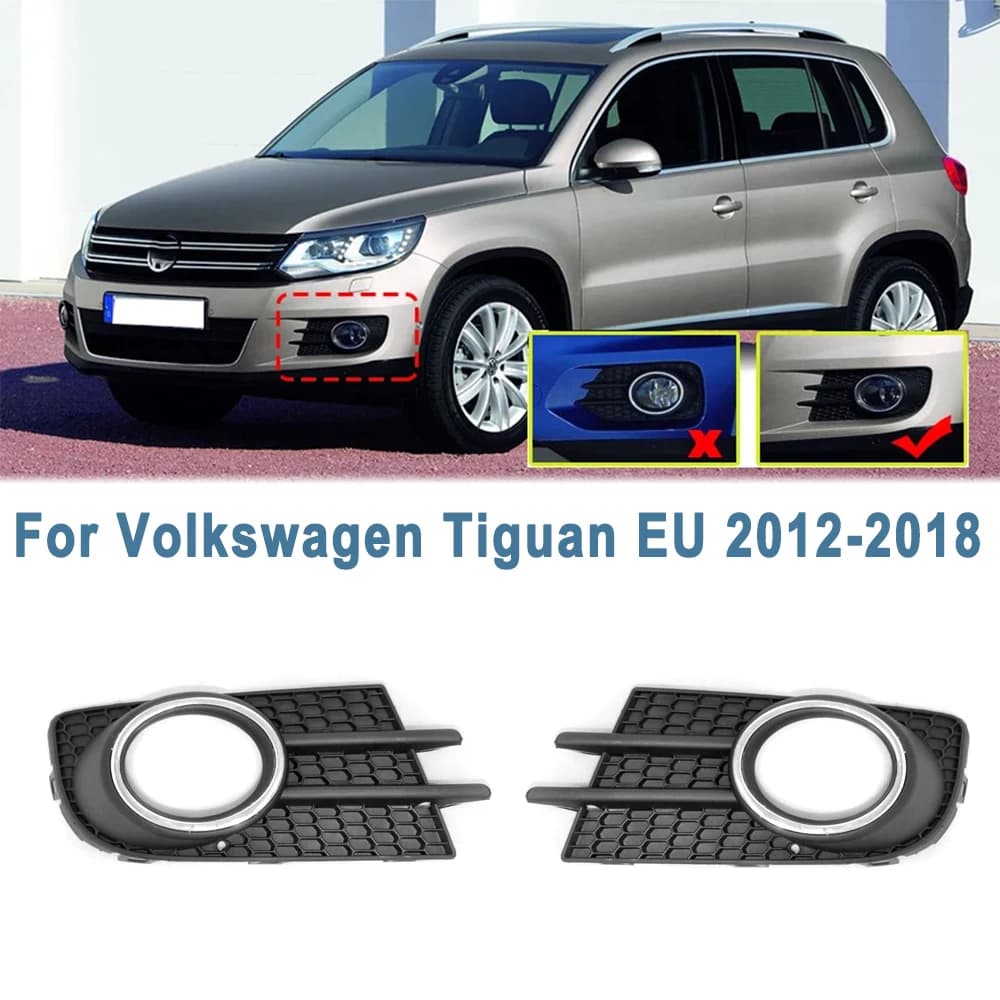 Cornice Griglia Fendinebbia Anteriore, Copertura Decorativa per Volkswagen Tiguan EU 2012-2018 5N0853665 5N0853666