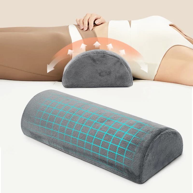 Cuscino a mezzaluna per dormire sulla schiena – Cuscino in memory foam per alleviare il dolore sciatico – Supporto sotto le gambe per dormire sulla schiena