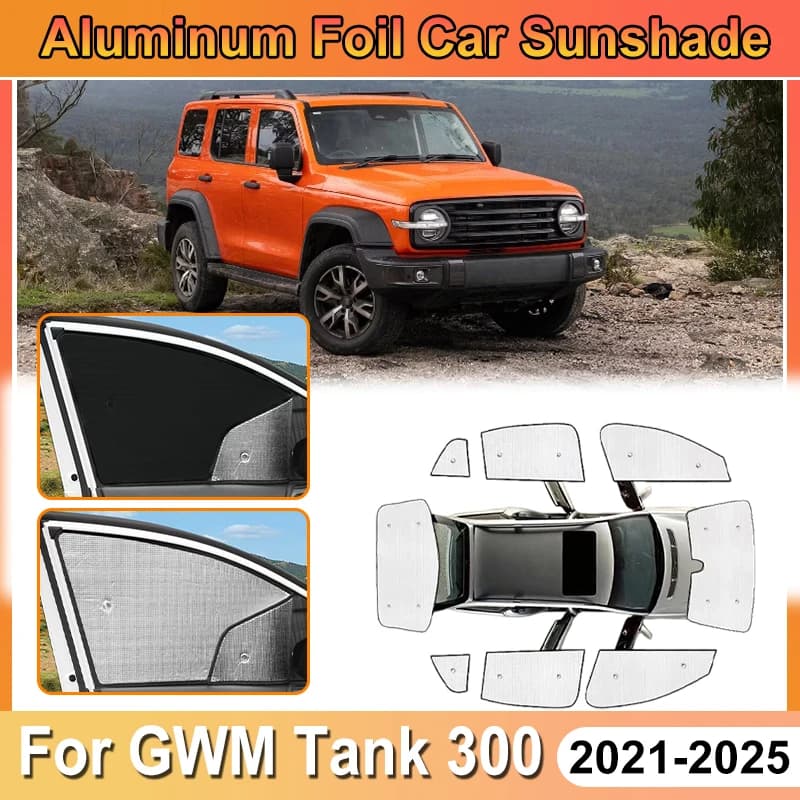 Accessori per GWM Tank 300 2021 2022 2023 2024 2025, Copertura Parasole in Alluminio per Parabrezza, Protezione UV e Scudo Termico per Auto