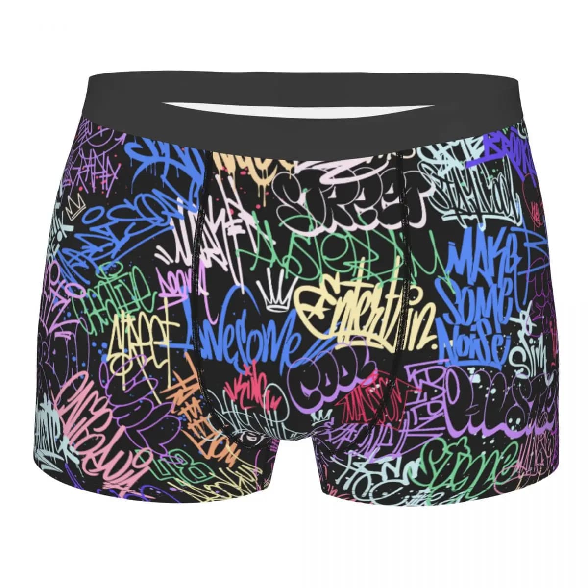 Pantaloncini boxer artistici personalizzati con graffiti di strada colorati personalizzati per uomo Mutandine intimo stampate in 3D sexy Slip Mutande morbide