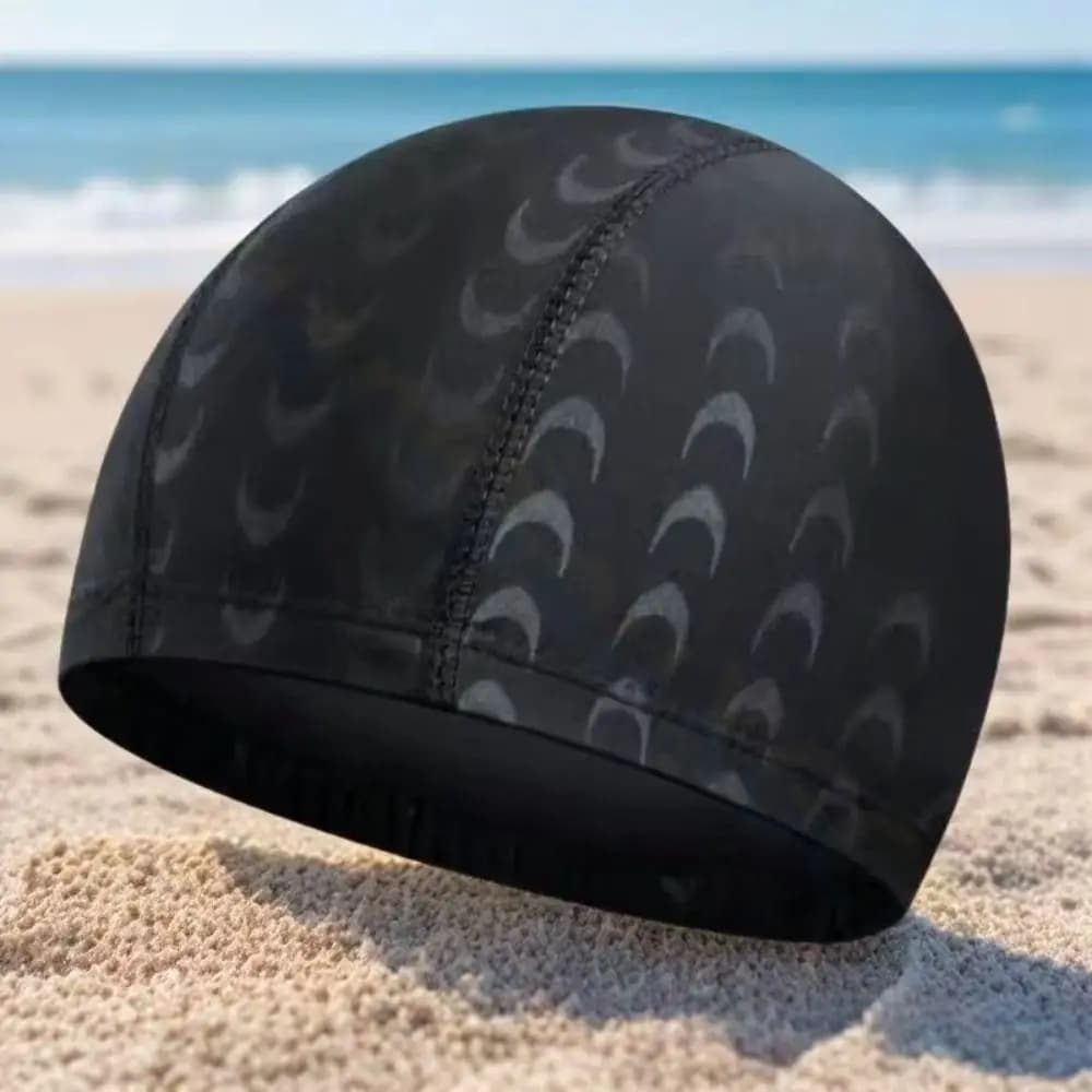 Comfortable Adult Nylon Swimming Hats, High Elastic Breathable Swimming Hat, Black Ear Protection, Men's and Women's Swim Hat