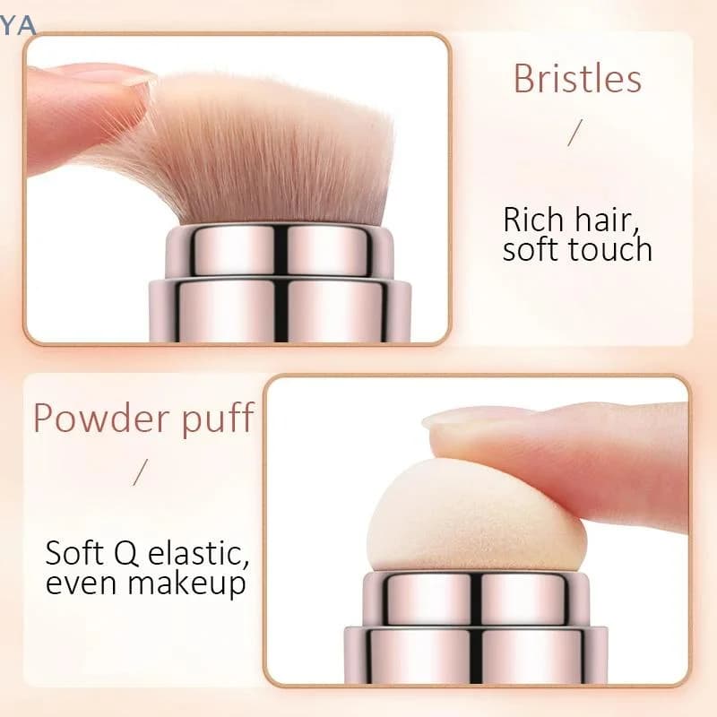 Makeup brush 4 in 1 for eyes, lips, face, concealer, blush and foundation, all in one, retractable, travel format.
