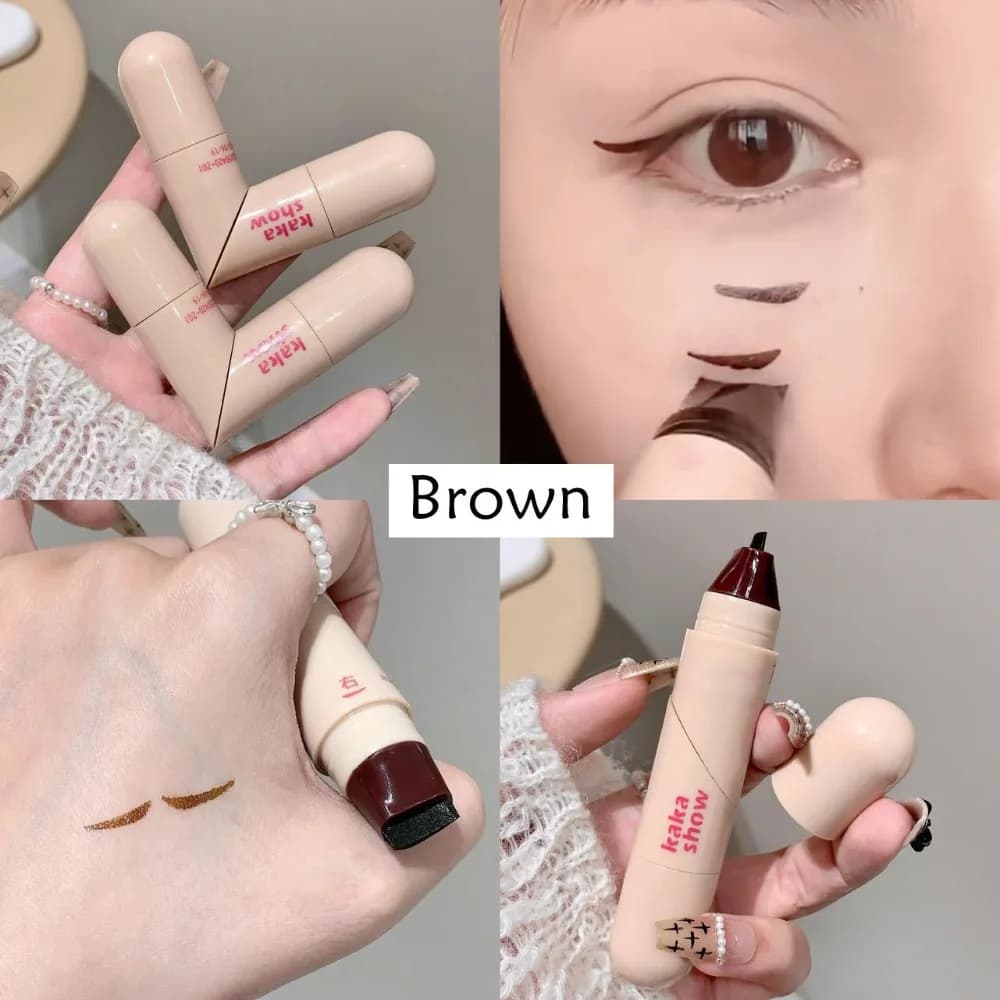 New Waterproof Eyeliner Stamp Quick Dry Foldable Eye Liner Stamp Black Color Rotatable Eyeliner Stamp Pen