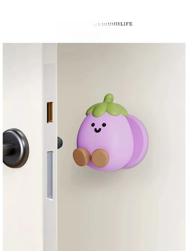 Tlife Eggplant Anti-colion Tappo per porta, Cuscinetto fonoassorbente, Protezione per maniglia, Protezione per chiusura della porta, Viola Eggplant