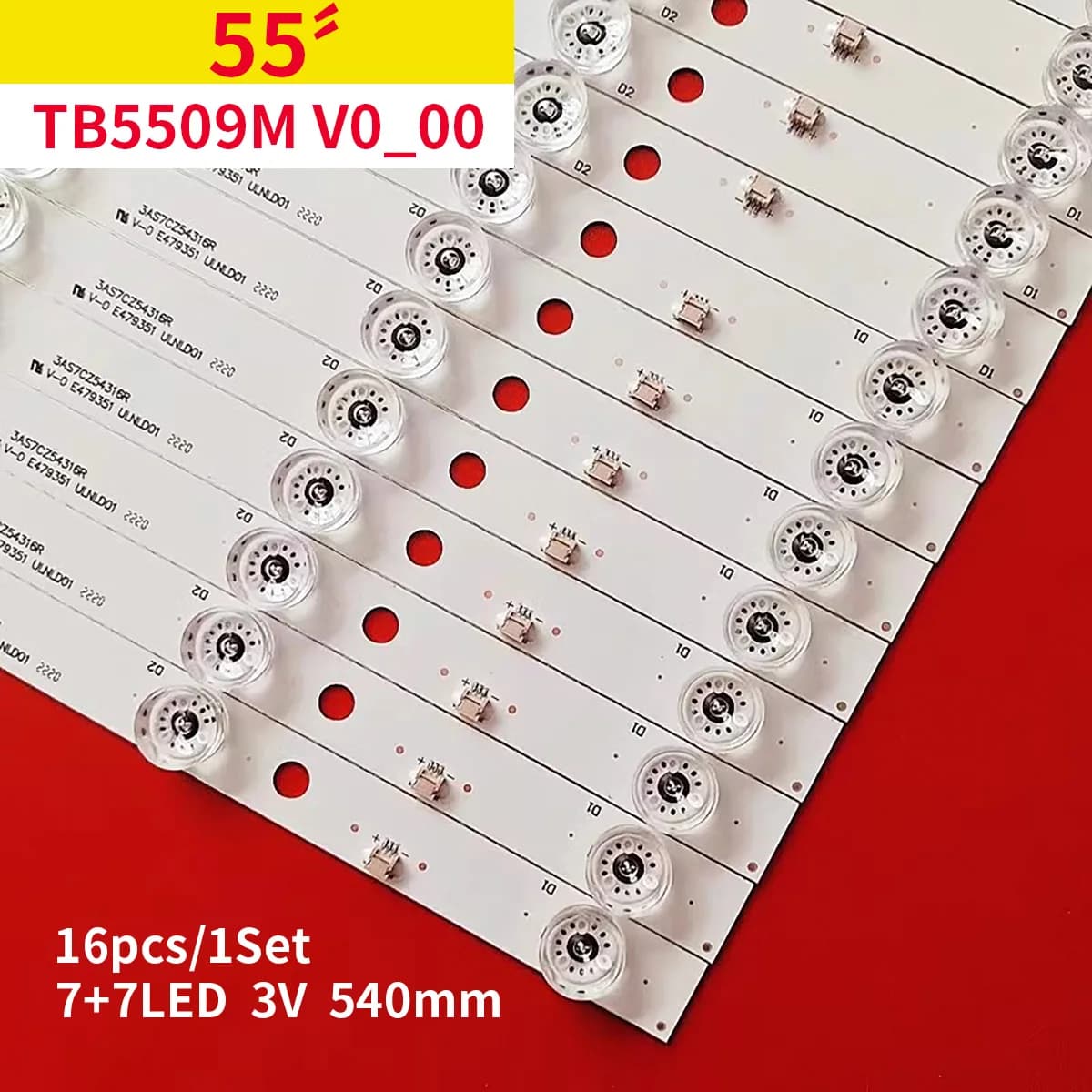 16 pz/set striscia di retroilluminazione a LED per Pana sonic TX-55AXR630 TH-55AX670Z TH-55AX670S TX-55AX630B TX-55AX630E TH-55AX670A TX-55AX630