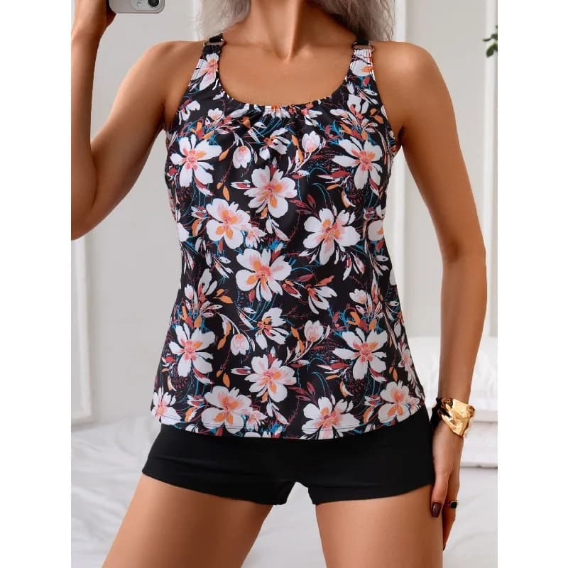Tankini Two Piece Swimsuit Women 2026 Push Up Swimwear Female Big Size Bathing Suit Printed Beach Wear Swimming Summer S-XXL