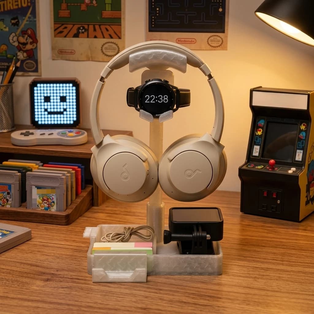 Multifunctional Desktop Headphone Holder Gaming Tabletop Headset Display Rack Desk Accessory Organizer