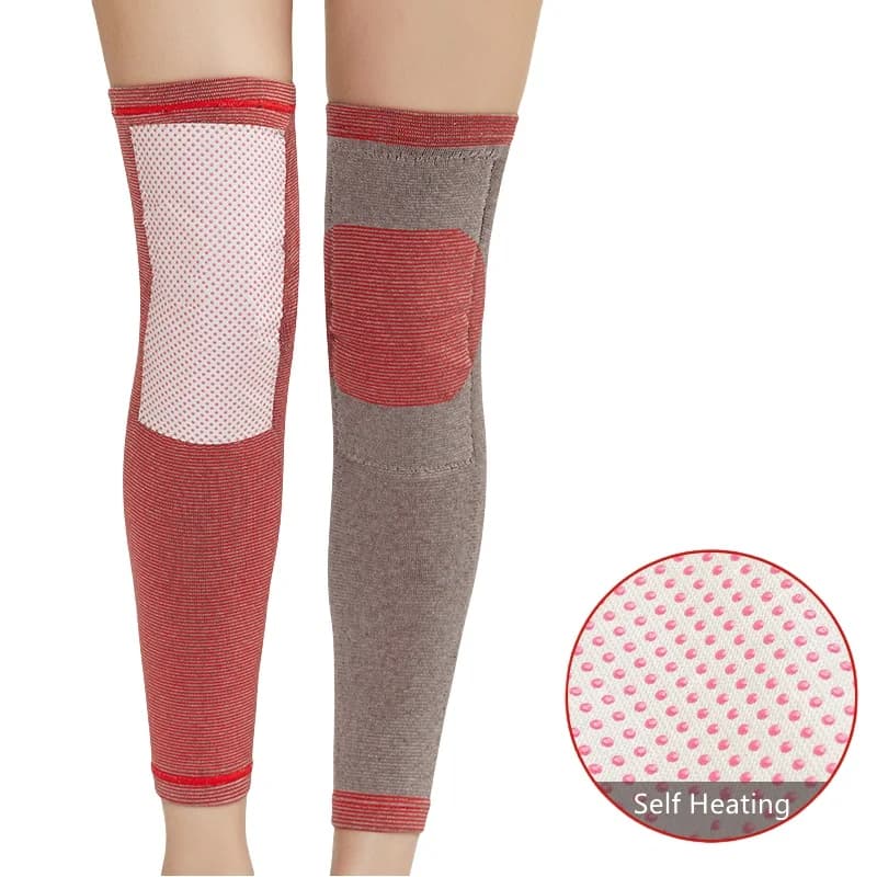 1 paio di ginocchiere autoriscaldanti compressione elastica ginocchiera supporto scaldamuscoli maniche calze legging avvolge protezione dal freddo