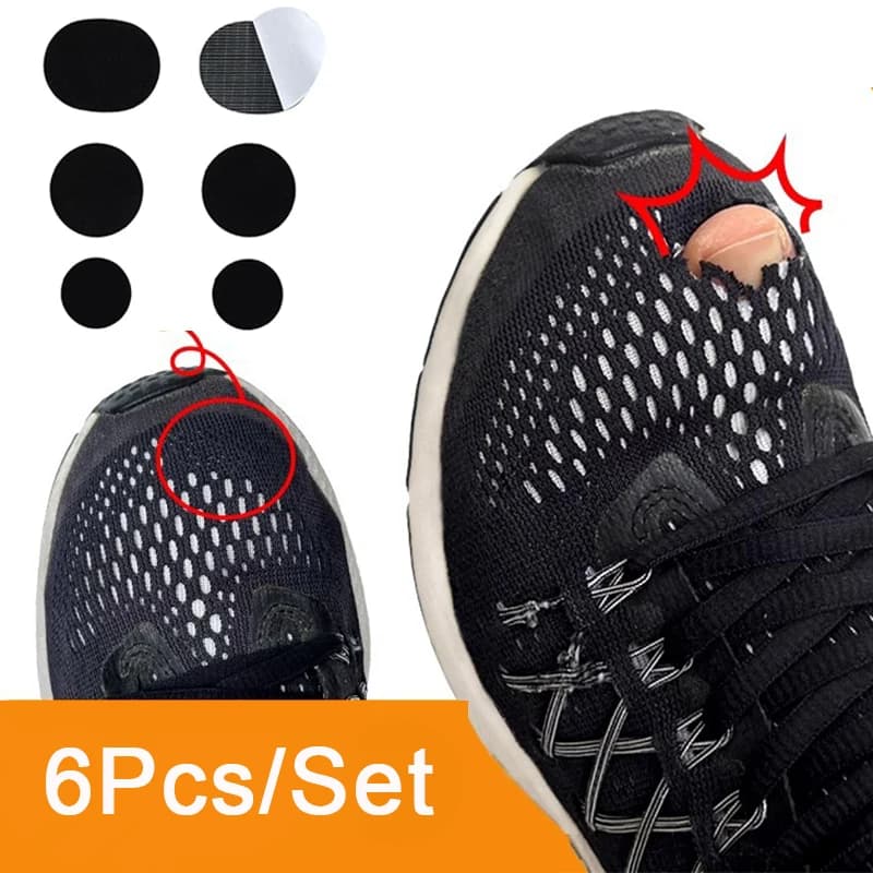 6pcs Black Repair Patch for Sports Shoes Vamp Self Adhesive Patches Shoes Hole Patch Washable