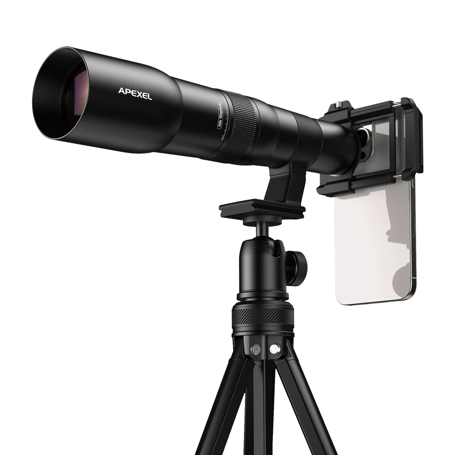 APEXEL HD 50x Ultra Teleobiettivo Lenti per telescopio professionali per telefono cellulare con treppiede in metallo per l'osservazione degli uccelli Sport nella fauna selvatica