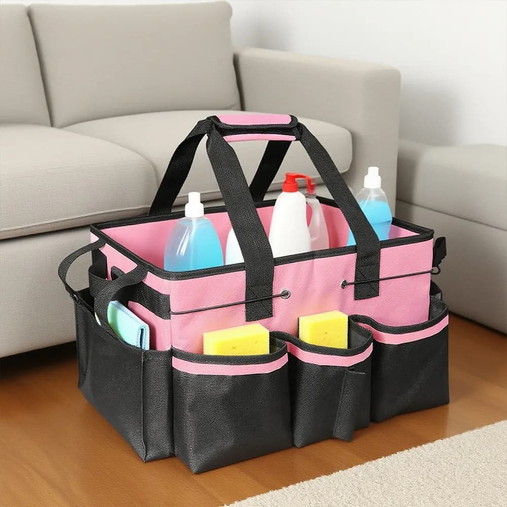 Multifunctional Oxford Cloth Tool Storage Bag, Waterproof Wear Resistant Large Capacity Bag for Cleaning Tools