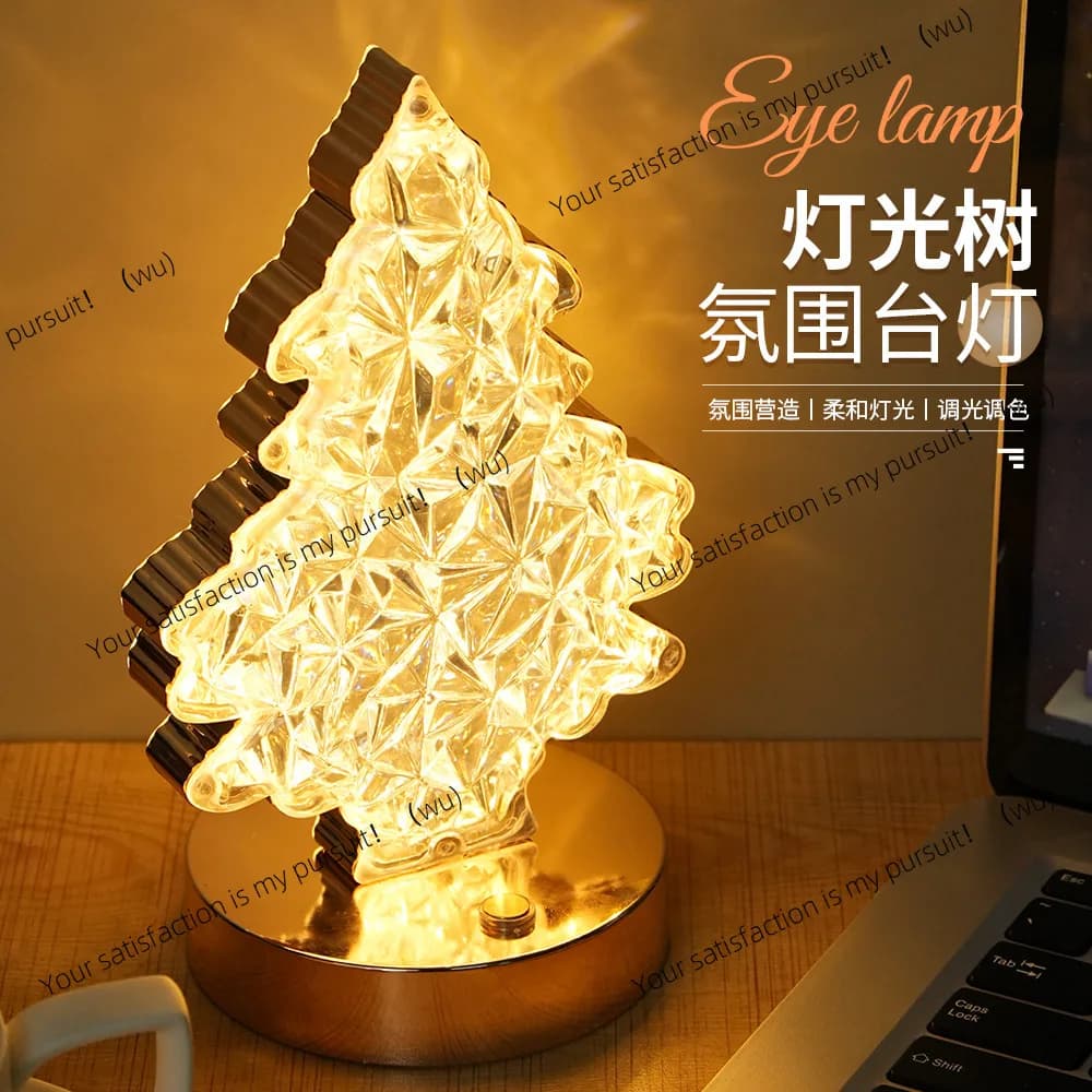 Crystal lamp wind atmosphere light creative led desk lamp bedroom bedside charging touch Christmas night light