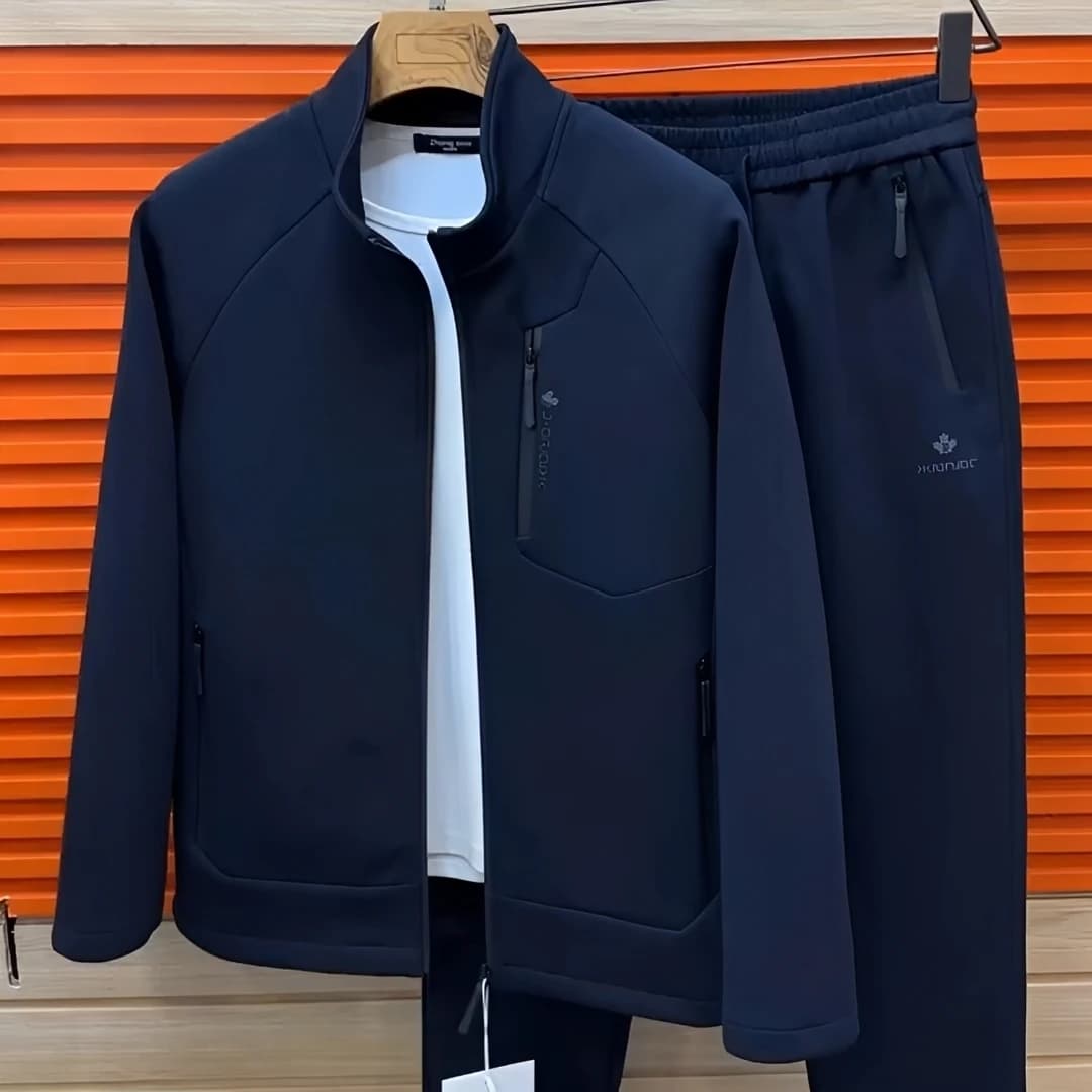 Men's Spring Autumn New Zipper Loose Casual Comfortable Warm Stand Collar Sportswear Faionable Versatile Leisure Suit