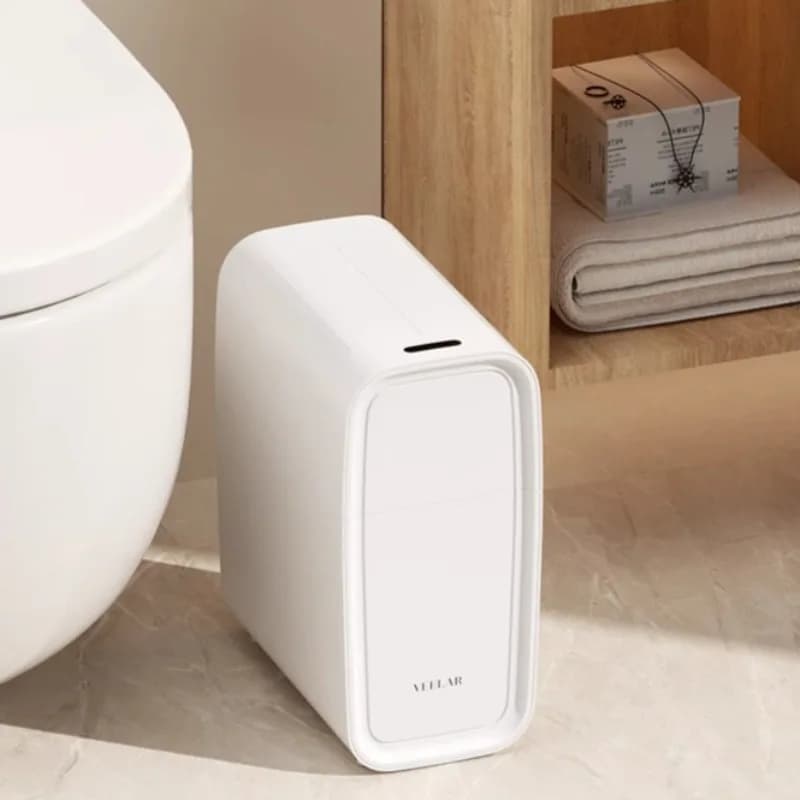 Bidone della spazzatura con sensore automatico intelligente Bidone della spazzatura per bagno inodore senza tocco Bidone della spazzatura per WC con secchio staccabile