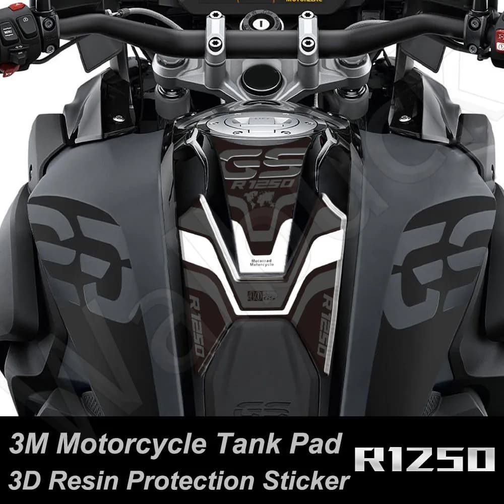 3D Motorcycle Fuel Tank Pad Stickers Protection Decals Accessories For R1250GS R1250 GS 1250R 2018-2023 40 years gs Triple Black