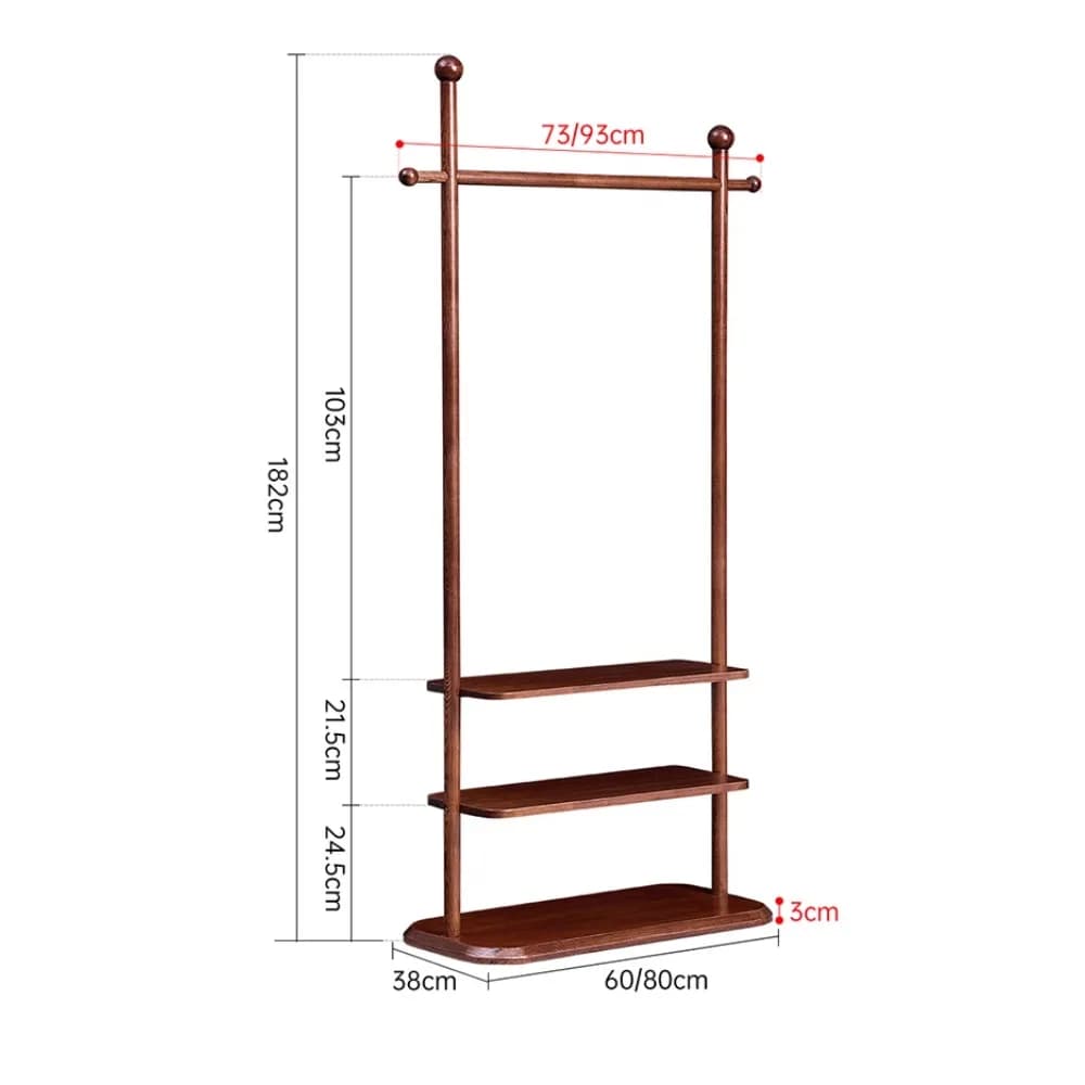 Clothes rack Solid wood hanger for bedroom from floor to ceiling Three-layer multifunctional coat hanger