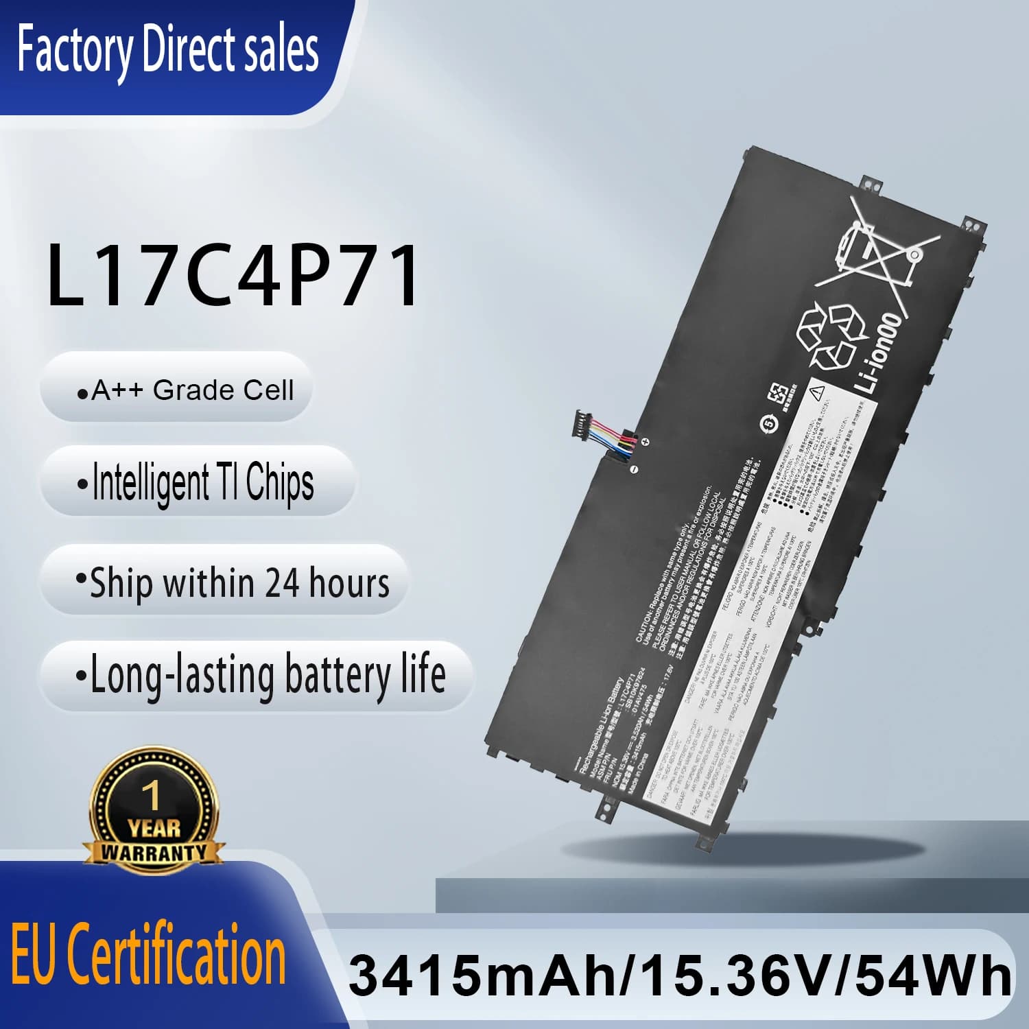 L17C4P71 01AV499 L17M4P71 SB10K97623 Batteria del computer portatile per Lenovo ThinkPad X1 Yoga 3a generazione 2018 Serie 01AV475 SB10K97624 L17M4P73