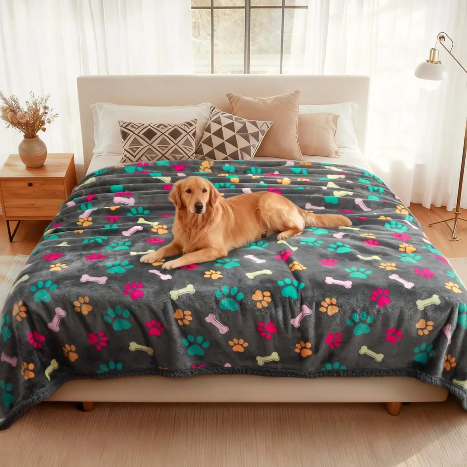 Waterproof cover for pets for sofa, sofa bed, removable cover for large dogs, grey bone, thick X-Large (85" x 57")