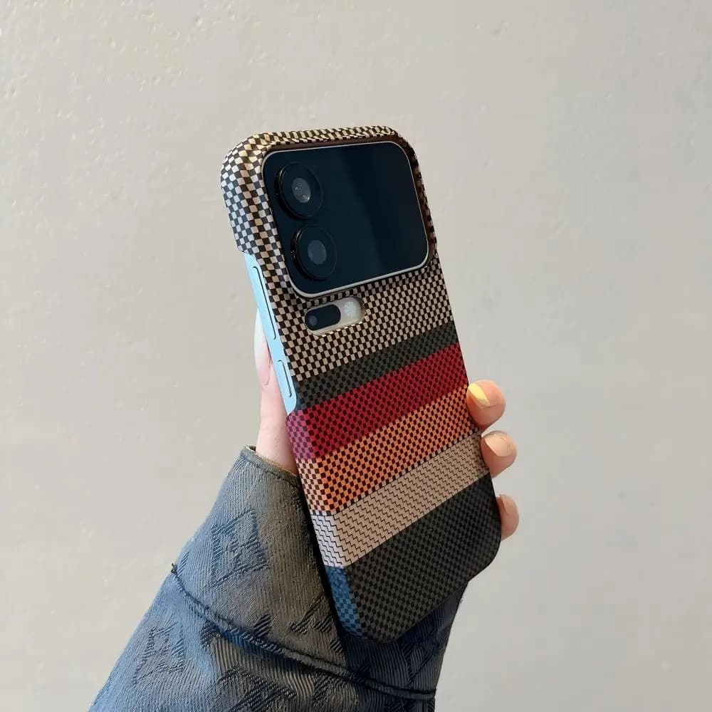 Original Frosted Carbon Fiber Stripe Texture PC Phone Case For XiaoMi Mi 17 15T Pro Max For Magsafe Bumper Magnetic Kevlar Cover
