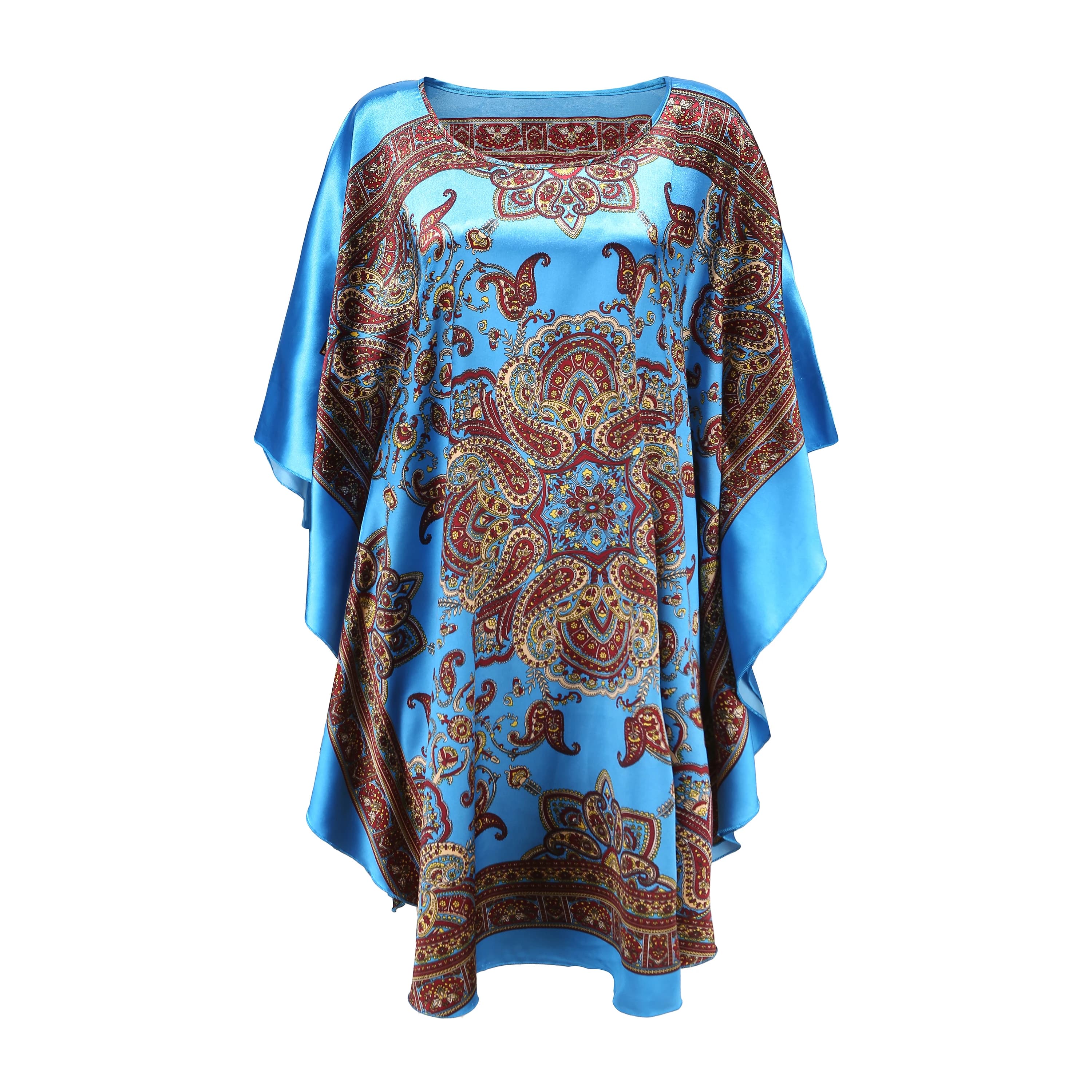 Sexy Swimwear in Rayon Women's Silk Night Shirt Summer Casual Home Dress Printed Large Nightwear Plus Size Night Bathrobe
