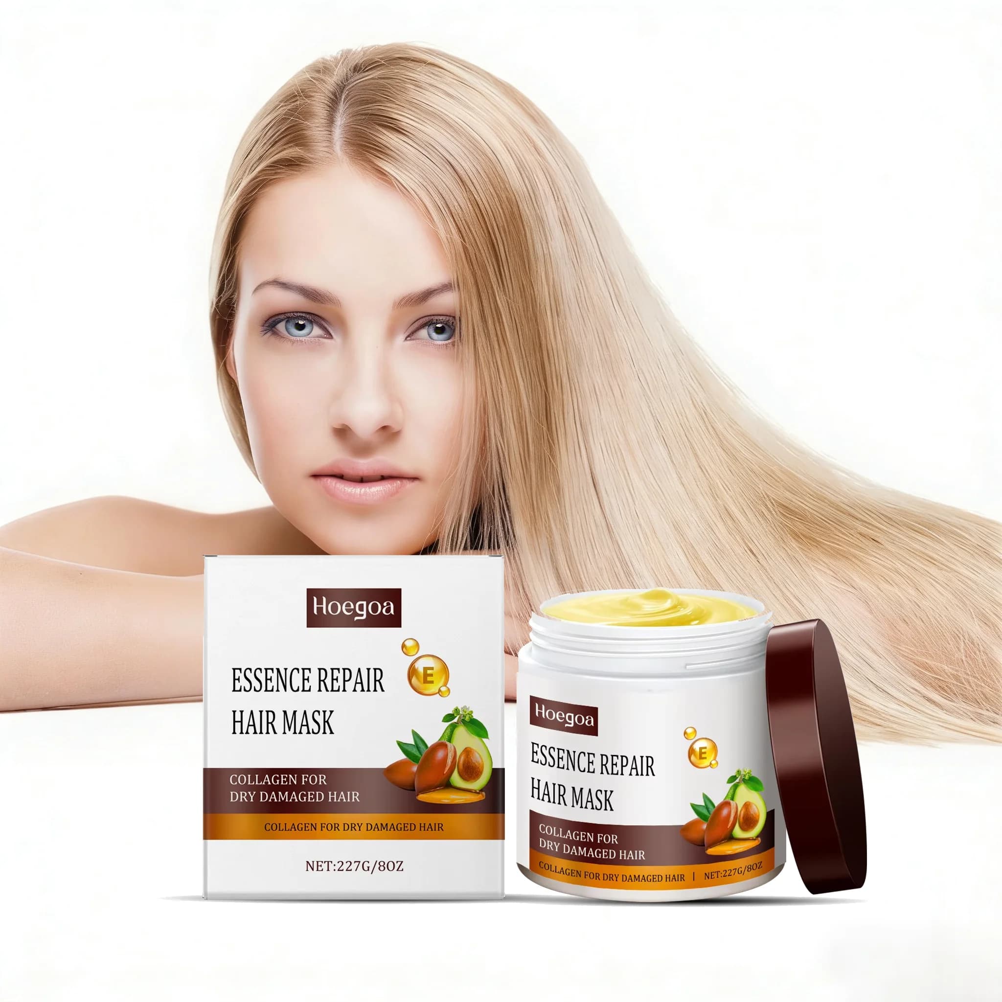 Collagen Hair Mask Deep Repair Condition Improves dry and damaged hair Prevents double tips Nutrient mask for soft and strengthening hair