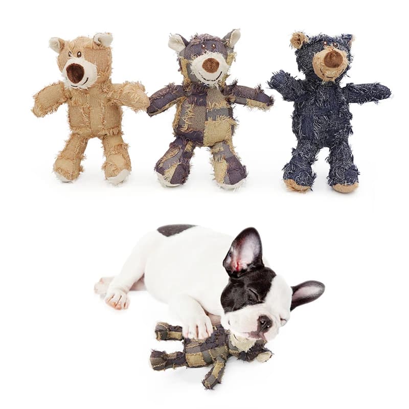 Giocattolo per rosicchiare l'orso mendicante di peluche per cani. Forniture per la pulizia dei denti per la pulizia degli animali domestici