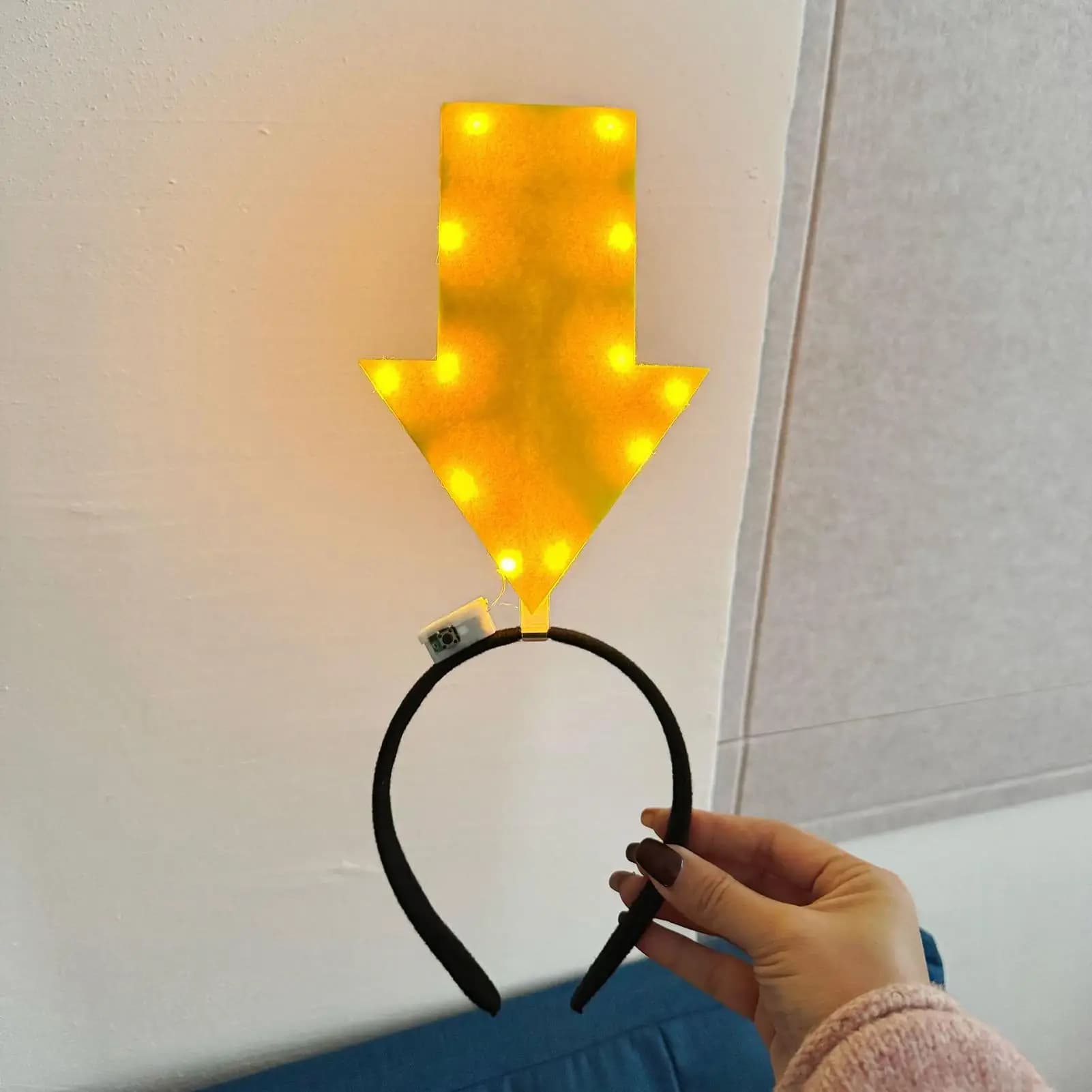 1PC Arrow Light Headband Funny Question Mark Hair Band Christmas Favors Girl Headgear Holiday Hair Hoop Costume Headpiece