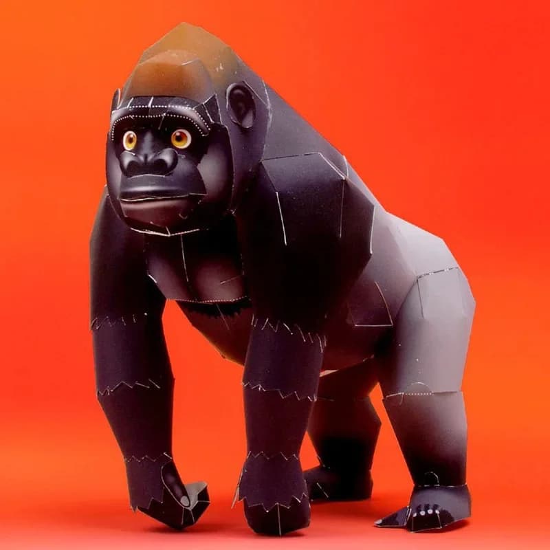 Mountain Gorilla Origami Art Folding Mini Cute 3D Paper Model Papercraft Animal Figure DIY Kids Adult Handmade Craft Toys QD-079