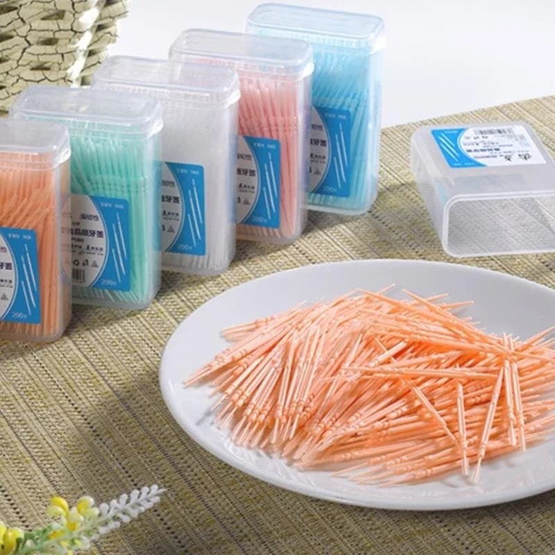 200 pz Plastica Doppia Testa Spazzola Interdentale Filo Interdentale Stuzzicadenti Spazzolino Cura Dei Denti Pulizia Spazzolino Da Denti Strumento