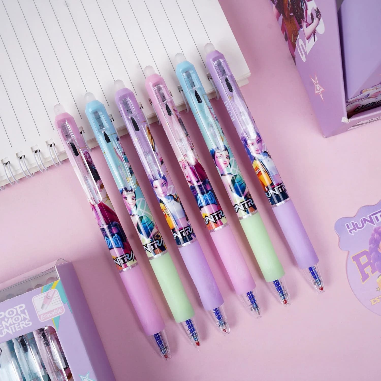 Simpatiche Penne Gel Cancellabili di Alta Qualità, Design Kpop Girls 0.5mm, Forniture Creative per Studenti e Cancelleria Scolastica, Regalo