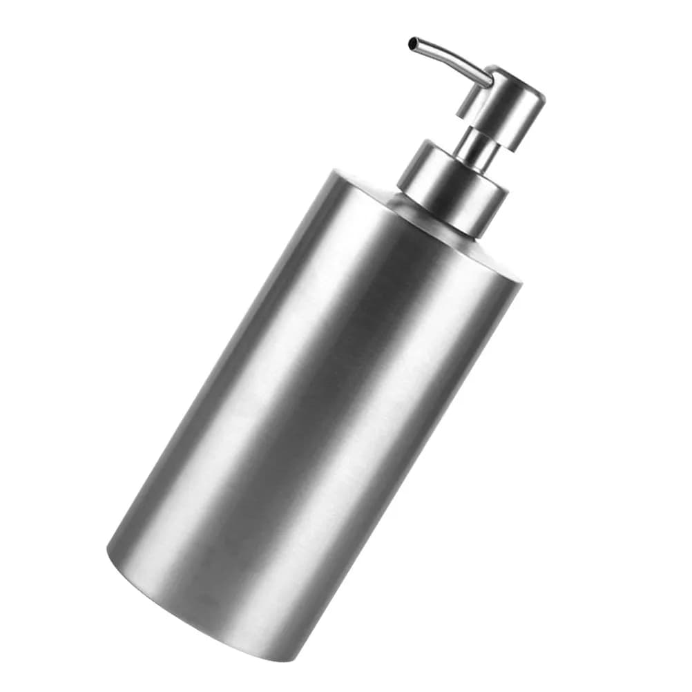 Dispenser per lozione in acciaio inossidabile da 550 ml, argento, antiruggine, con pompa per sapone, per bagno e cucina, flaconi vuoti comprimibili, bottiglia per le mani