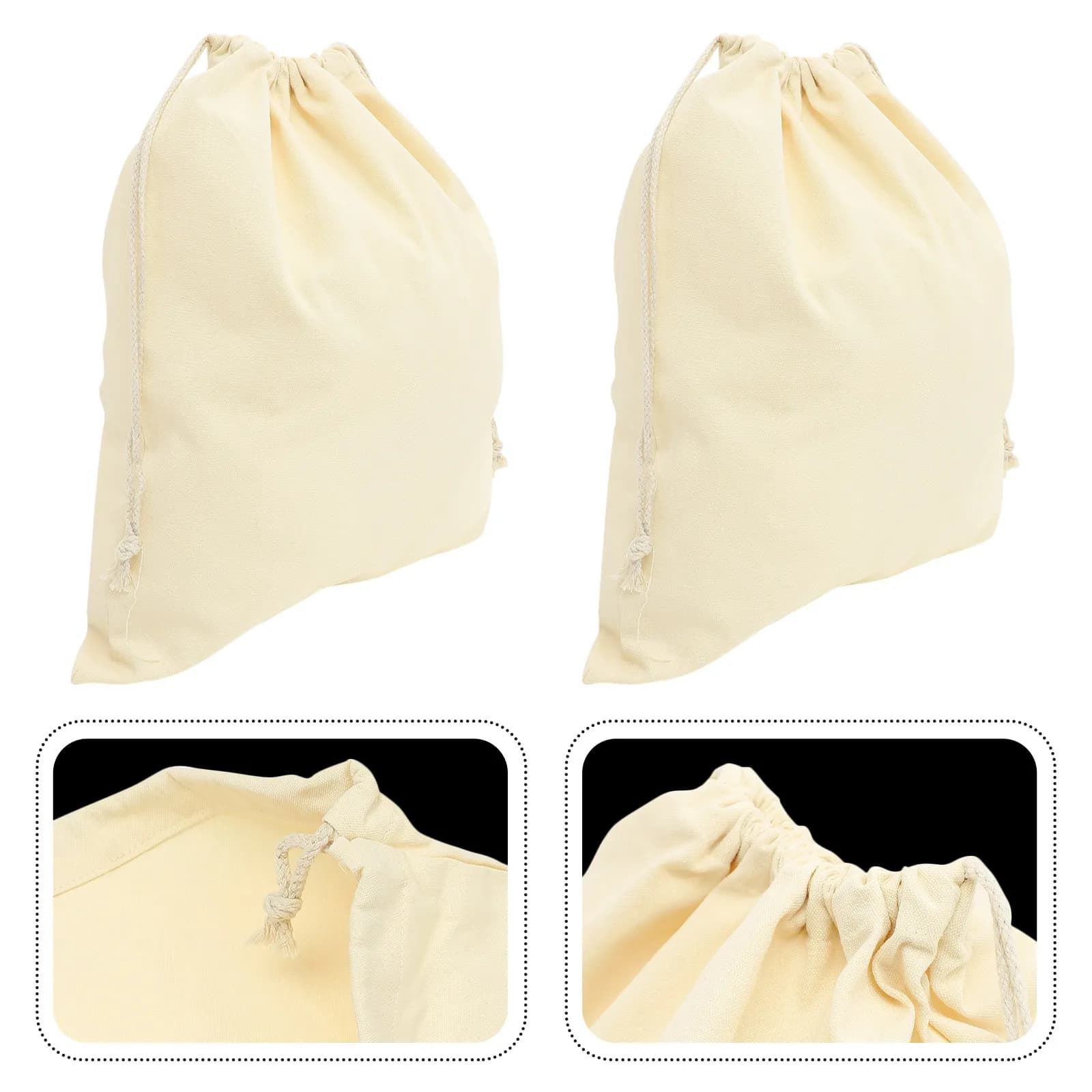 2 Sacchi per Bucato in Tela con Coulisse, Organizer Appendibile Grande Portatile per Vestiti Sporchi, Sacchetto da Viaggio per Lavanderia