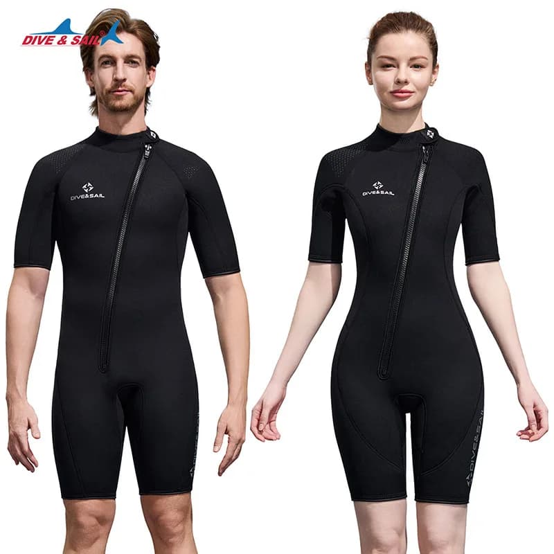 2mm Women's Short Sleeve Short Shorts Swimsuit Hot Surf Nuoto Mute Women's Cold-resistant snorkeling suit