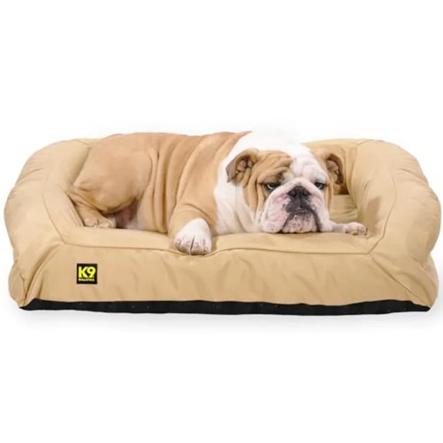 Tough Bolster Nesting Pillow Medium dog cushion for removable and washable sofa - Water resistant with non-slip bottom 33