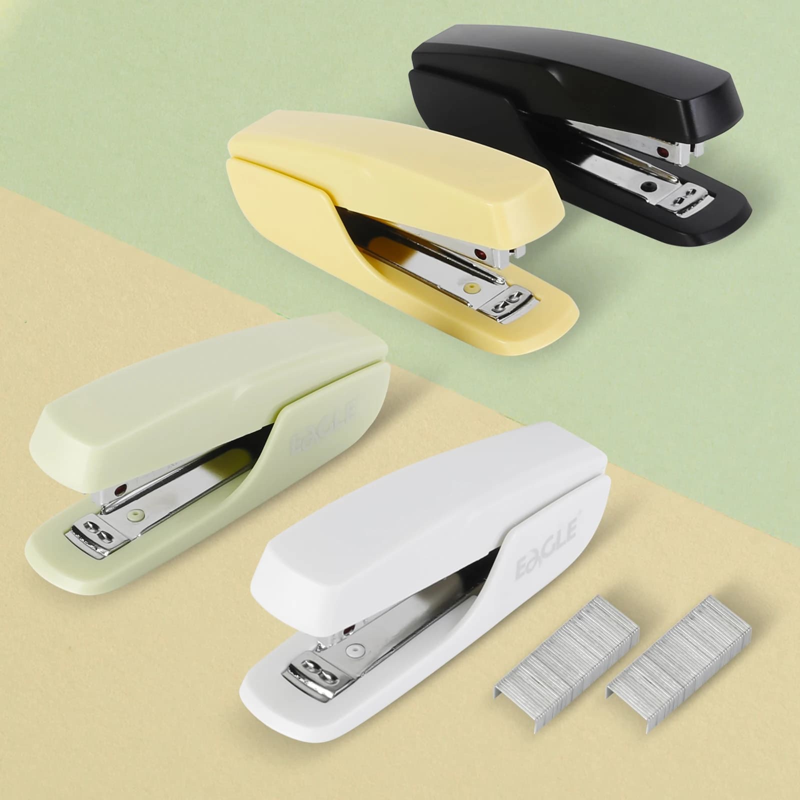Mini cucitrice Eagle con levapunti, capacità 12 fogli, materiale scolastico e per ufficio