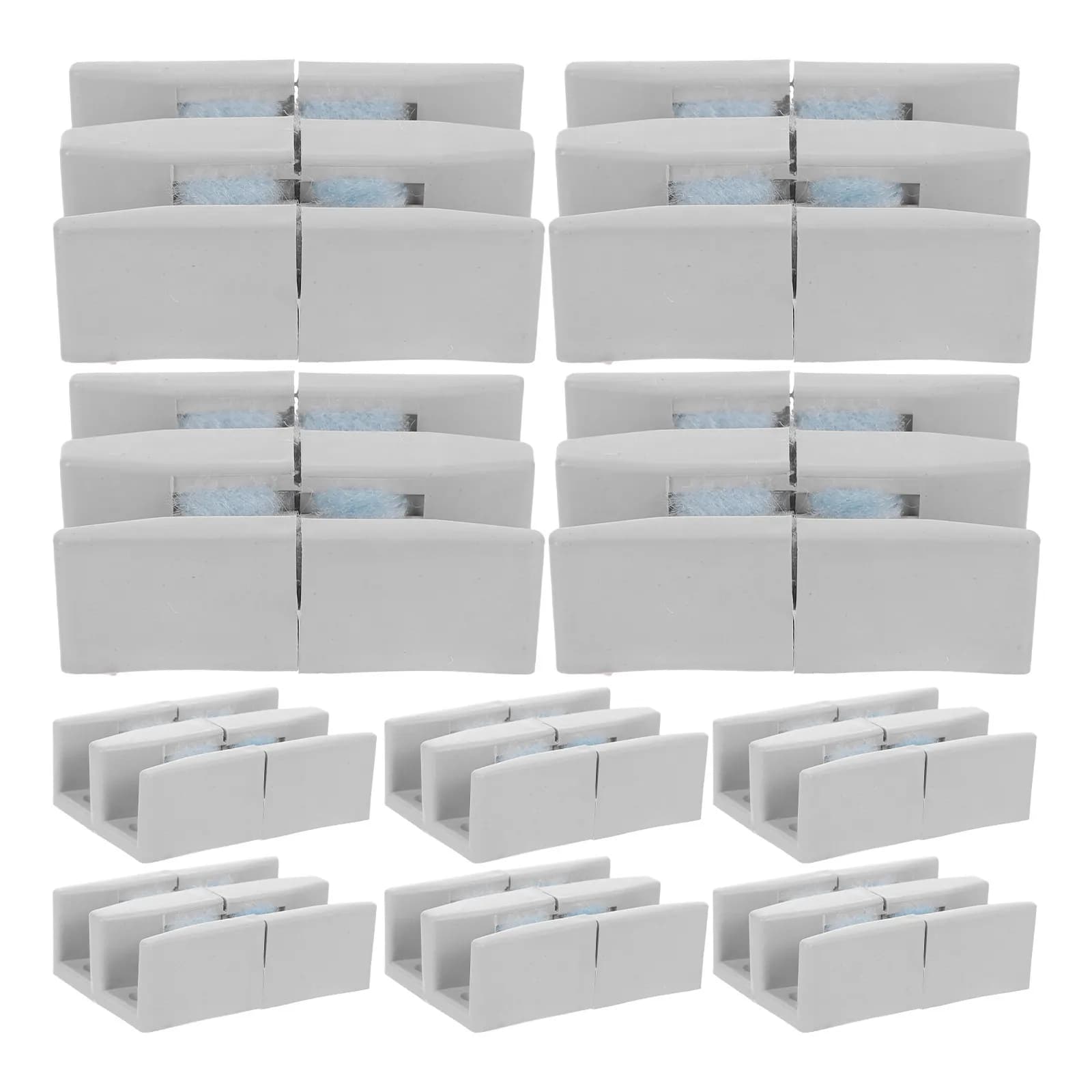 10 Pezzi Guide per Porte Doccia in Plastica Resistenti all'Usura, Guide Inferiori per Porte Scorrevoli in Vetro, Paracolpi e Fermaporte di Ricambio