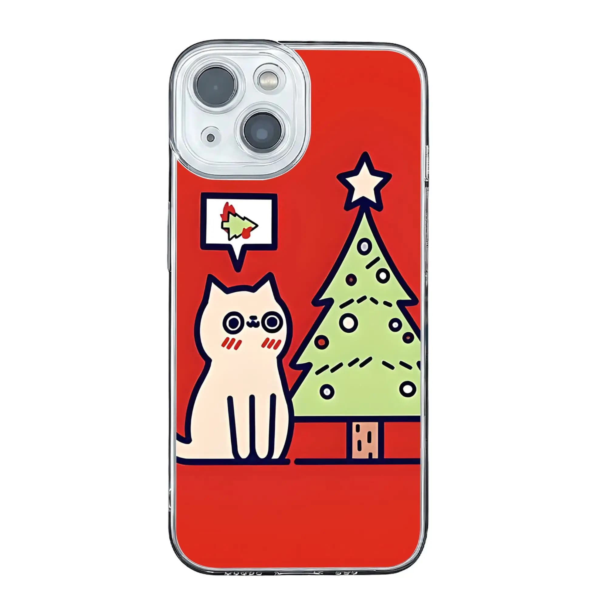Tree Torche Cat Zipper Pouch anti-collision Phone Case for IPhone 17 16 15 14 13 12 11 Pro Max Cover