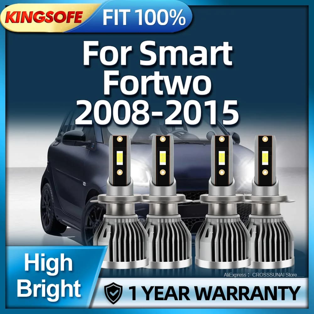 2/4 pcs LED lighthouse 28000LM H7 car lights 6000K Plug and Play for Smart Fortwo 2008 2009 2011 2013 2014 2015