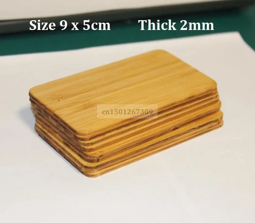 Thickness 2mm Bamboo Visitor Ticket Rectangular Cutouts For DIY Project Laser Engraving Mestiere 5/10/50-See Quantity