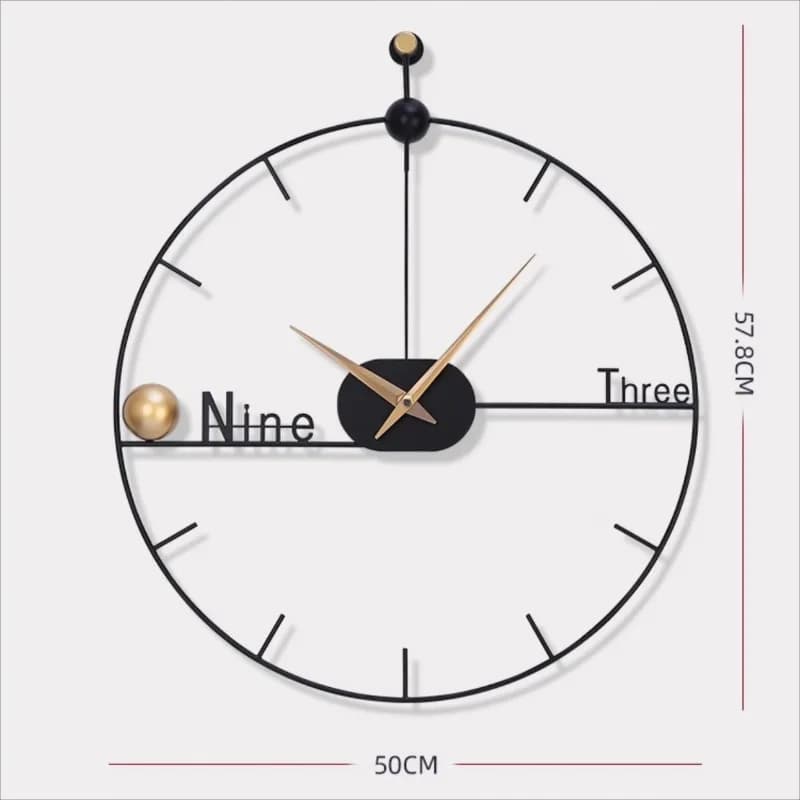 Modern Living Room Wall Clocks Creative Metal Frame Roundness Luxury Home Decor Spanish Style Minimalist Wall Clocks Simple