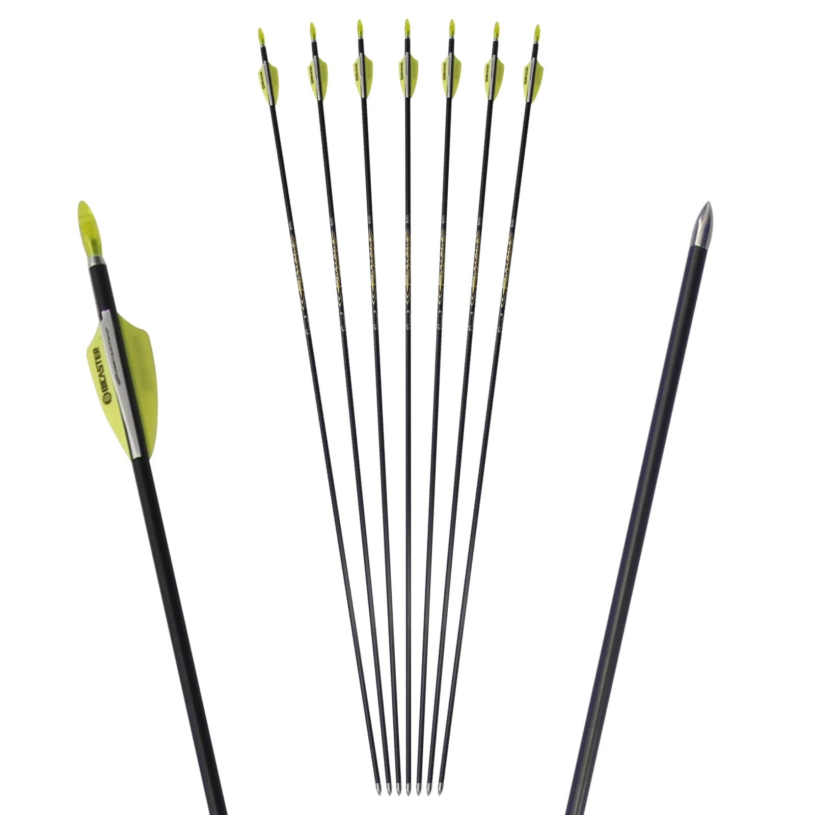 Frecce da Pratica Pinals Gold 12 pz, Dirittezza .006, Tiro al Bersaglio, ID 4.2mm, Bassa Resistenza al Vento, 30/32 Pollici, per Tiro con l'Arco Sportivo all'Aperto
