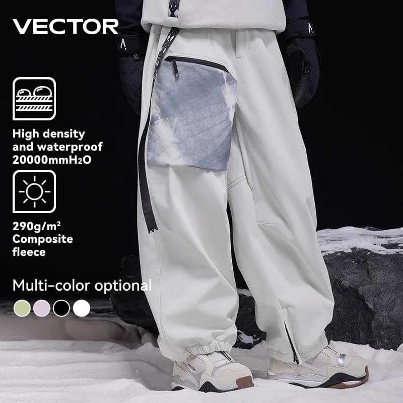 Winter Ski Pants for Men and Women High-Quality Windproof Waterproof Warm Ankle-Binding Snow Pants for Outdoor Use
