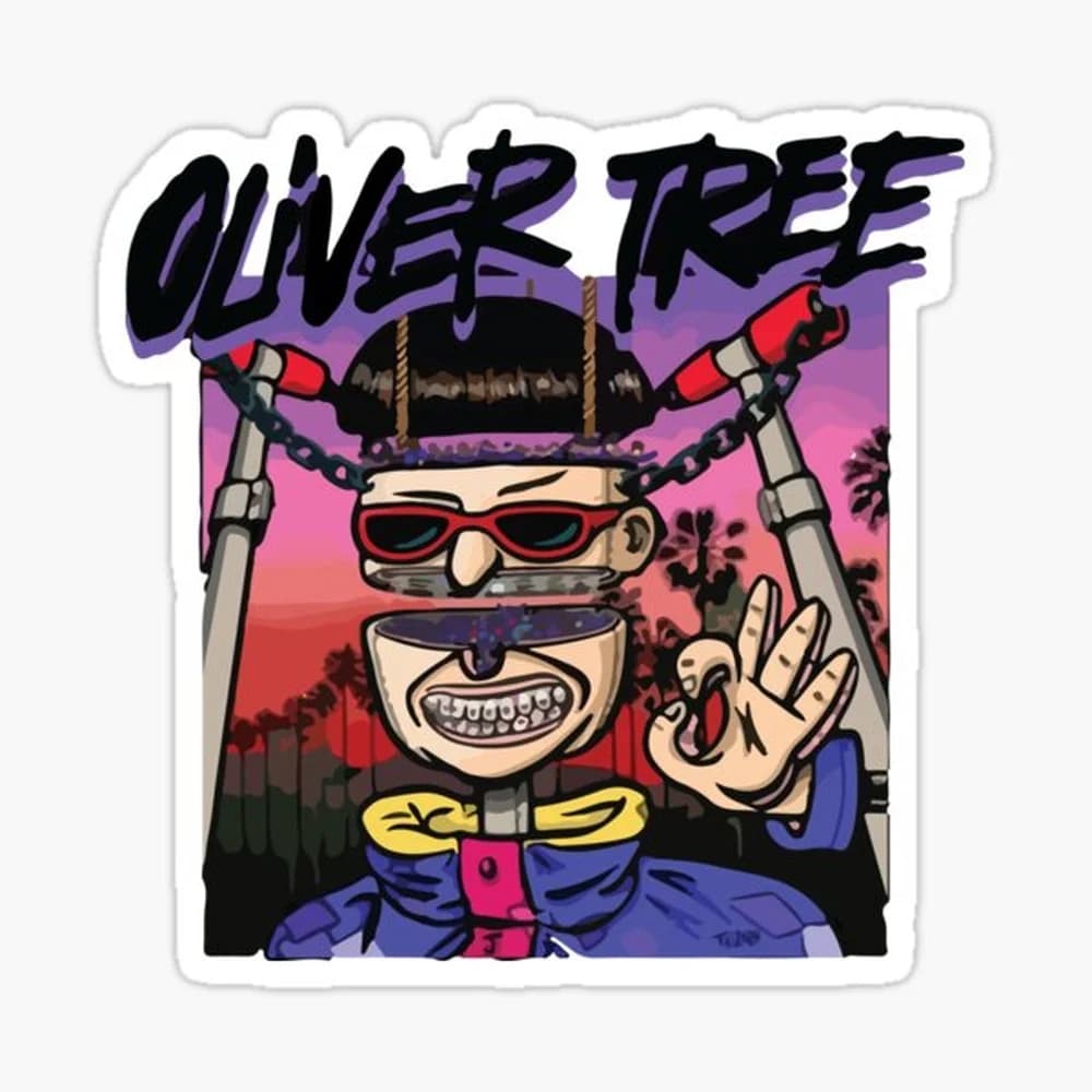 oliver tree design Sticker for Laptop Decor Bedroom Car Cute Cartoon Art Fashionable Public Suitcase